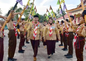 Apel Besar Pramuka di Paguat, Bupati Saipul: Pramuka Benteng Generasi Muda dari Bullying dan Narkoba