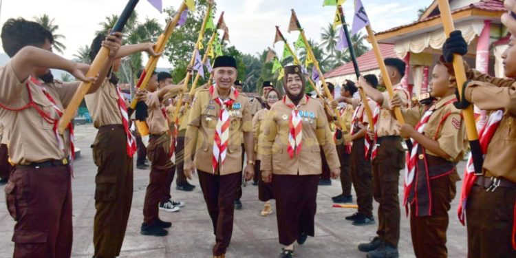Apel Besar Pramuka di Paguat, Bupati Saipul: Pramuka Benteng Generasi Muda dari Bullying dan Narkoba