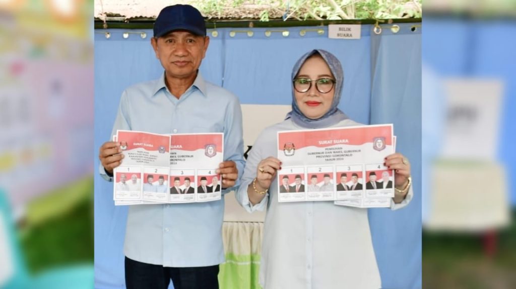 Coblos di TPS 002 Sipatana, Saipul Mbuinga Ajak Warga Pohuwato Sukseskan Pilkada Serentak 2024