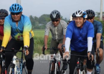 Jaga Kebugaran, Wakapolda Gorontalo Brigjen Pol Simson Zet Ringu Ajak PJU Gowes Bersama