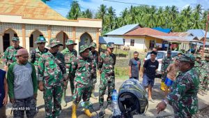 Pasca Banjir, Koramil 1313-03 Popayato Fokus Pulihkan Tempat Ibadah dan Saluran Air