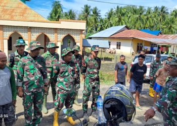 Pasca Banjir, Koramil 1313-03 Popayato Fokus Pulihkan Tempat Ibadah dan Saluran Air