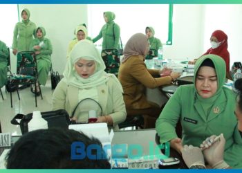 Peduli Sesama, Persit KCK Cabang LXXV Kodim 1316/Boalemo Gelar Donor Darah di HUT Ke 79