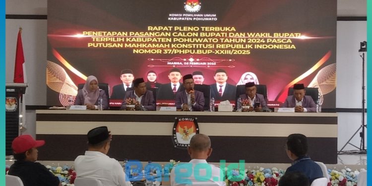 KPU Pohuwato Resmi Tetapkan Pemenang Pilkada 2024