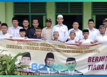 Milad Ke-17, DPC Gerindra Pohuwato Santuni Anak Yatim dan Dhuafa di Ponpes Hidayatullah