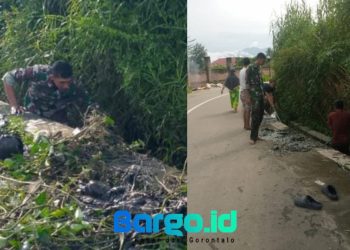 Cegah Banjir di Musim Hujan, Babinsa Koramil Kota Barat Bersama Warga Bersihkan Selokan
