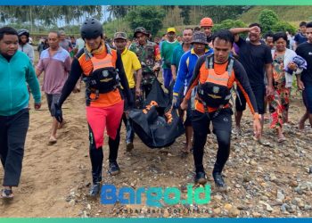 Babinsa Koramil 1314-01/Kwandang dan Tim SAR Temukan Jasad Warga yang Hanyut di Sungai Bualemo