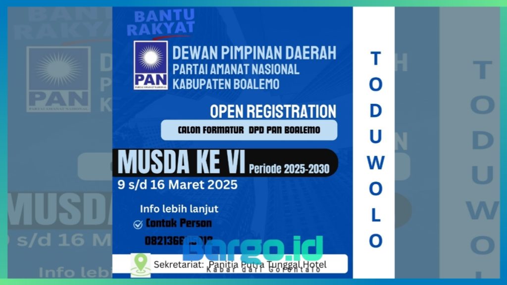 DPD PAN Boalemo Buka Pendaftaran Calon Formatur untuk Musda Ke-VI