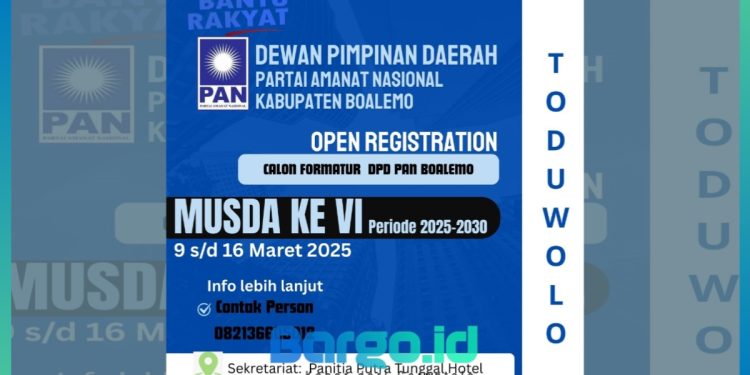 DPD PAN Boalemo Buka Pendaftaran Calon Formatur untuk Musda Ke-VI