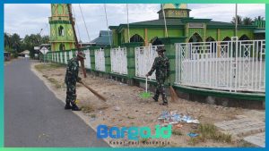 Sambut Idul Fitri, Kodim 1313/Pohuwato Gelar Karya Bakti Bersihkan Masjid di Berbagai Wilayah