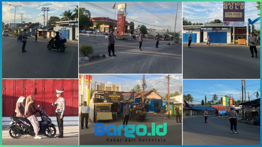 Wujudkan Tertib Lalu Lintas, Polres Pohuwato Gelar Strong Point di Beberapa Titik Strategis