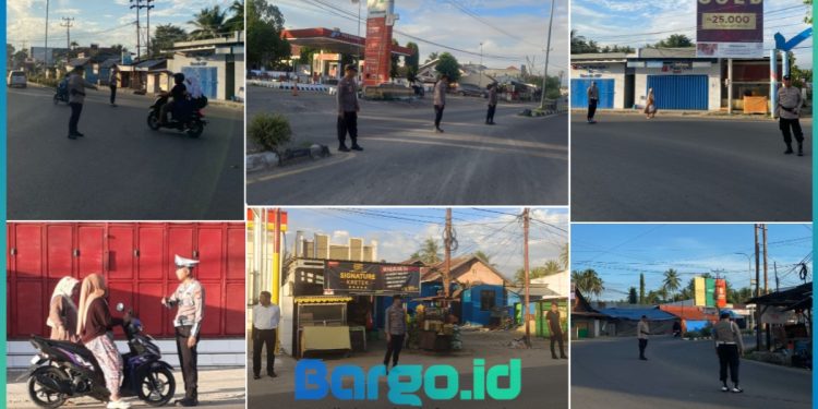 Wujudkan Tertib Lalu Lintas, Polres Pohuwato Gelar Strong Point di Beberapa Titik Strategis