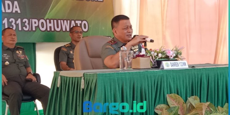 Danrem 133/NW Kunjungi Kodim 1313/Pohuwato, Tegaskan Komitmen Sinergitas dan Larangan Tambang Ilegal