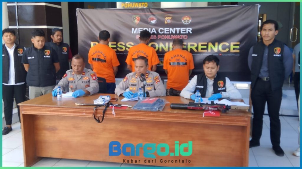 Polres Pohuwato Tetapkan 3 Tersangka Kasus Penembakan dan Pembacokan di Desa Butungale