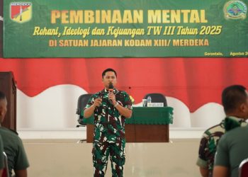Kabintaldam XIII/Merdeka Berikan Pembinaan Mental Rohani, Idiologi dan Kejuangan di Jajaran Korem 133/NW
