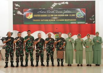Danrem 133/NW Pimpin Sertijab Kasiter dan Kasiren, Ini Pesan Brigjen TNI Hardo Sihotang