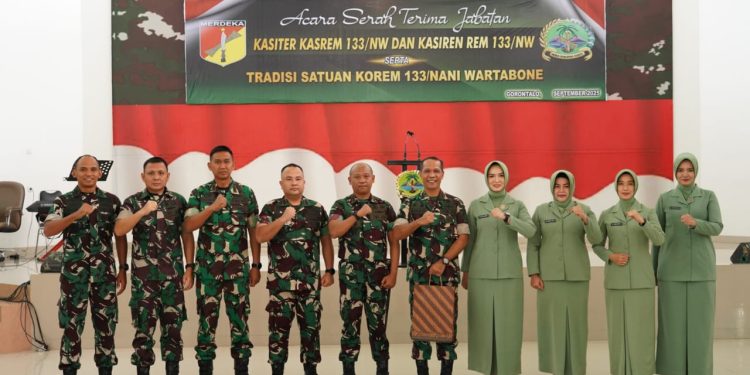 Danrem 133/NW Pimpin Sertijab Kasiter dan Kasiren, Ini Pesan Brigjen TNI Hardo Sihotang
