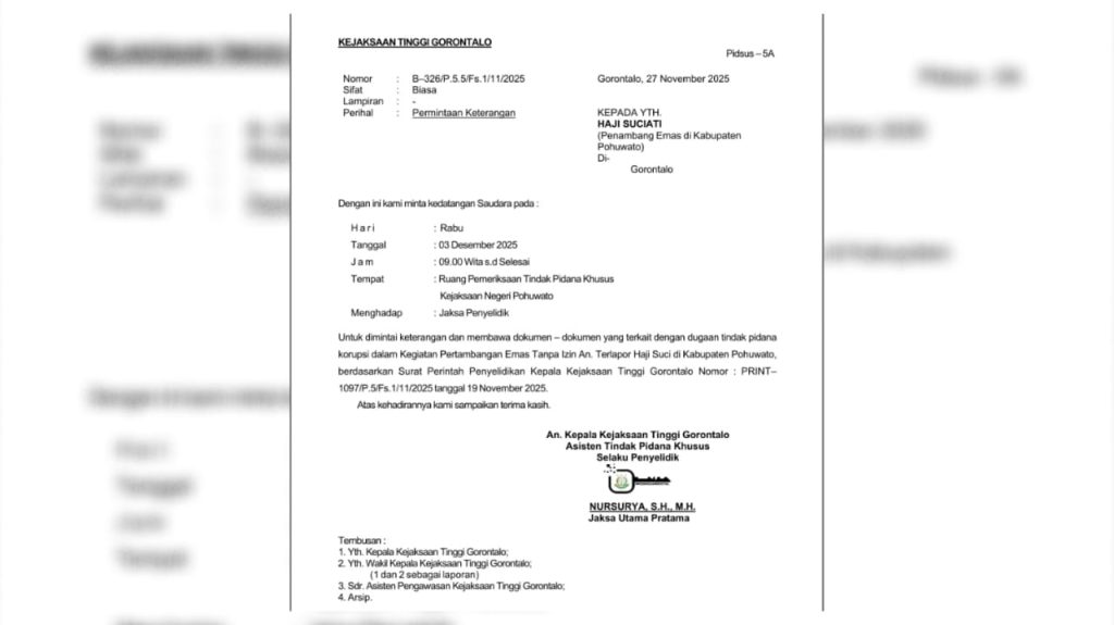 Nama Haja Suci Masuk Radar Kejati Gorontalo, Diduga Rugikan Negara Miliaran Rupiah