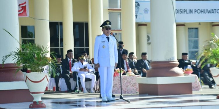 Pemda Pohuwato Gelar Upacara Hari Otda 2026, Bupati Saipul Tekankan Sinkronisasi Pusat Daerah