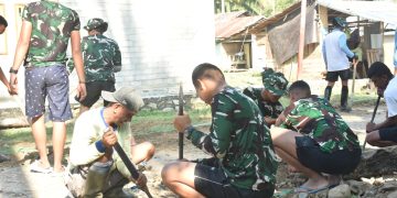 Tanpa Mesin Besar, Satgas TMMD Boalemo Sukses Tambah 70 Meter Jalan Beton di Hutamonu