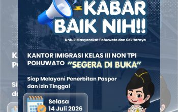 Kantor Imigrasi Kelas III Non TPI Pohuwato Mulai Buka Pelayanan Keimigrasian 14 Juli 2026, Simak Cara Urus Paspor